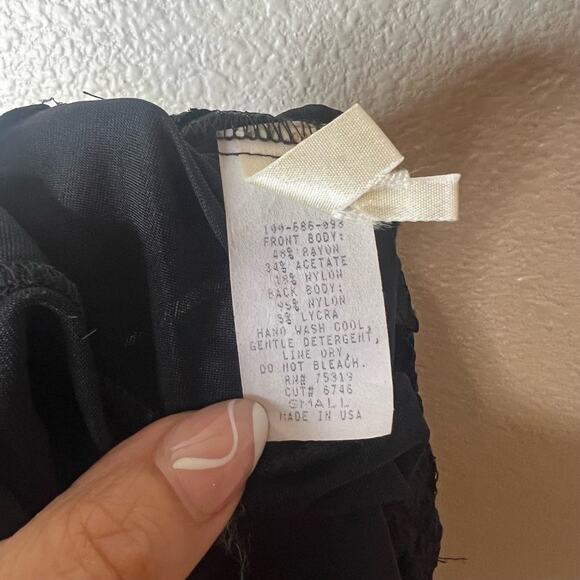 Victoria’s Secret Vintage Womens Small Black Lace Sheer Sleeve Bodysuit Romantic - Picture 8 of 9